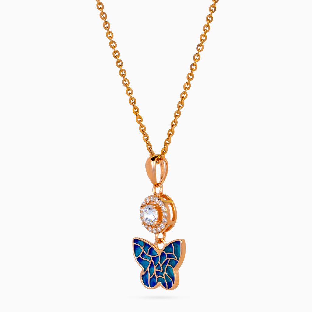 Mosaic Papillon Halo Pendant Set