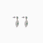 Silver Emerald Marquise Pavé Drops