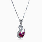 Ruby Wing Swan Pendant Set
