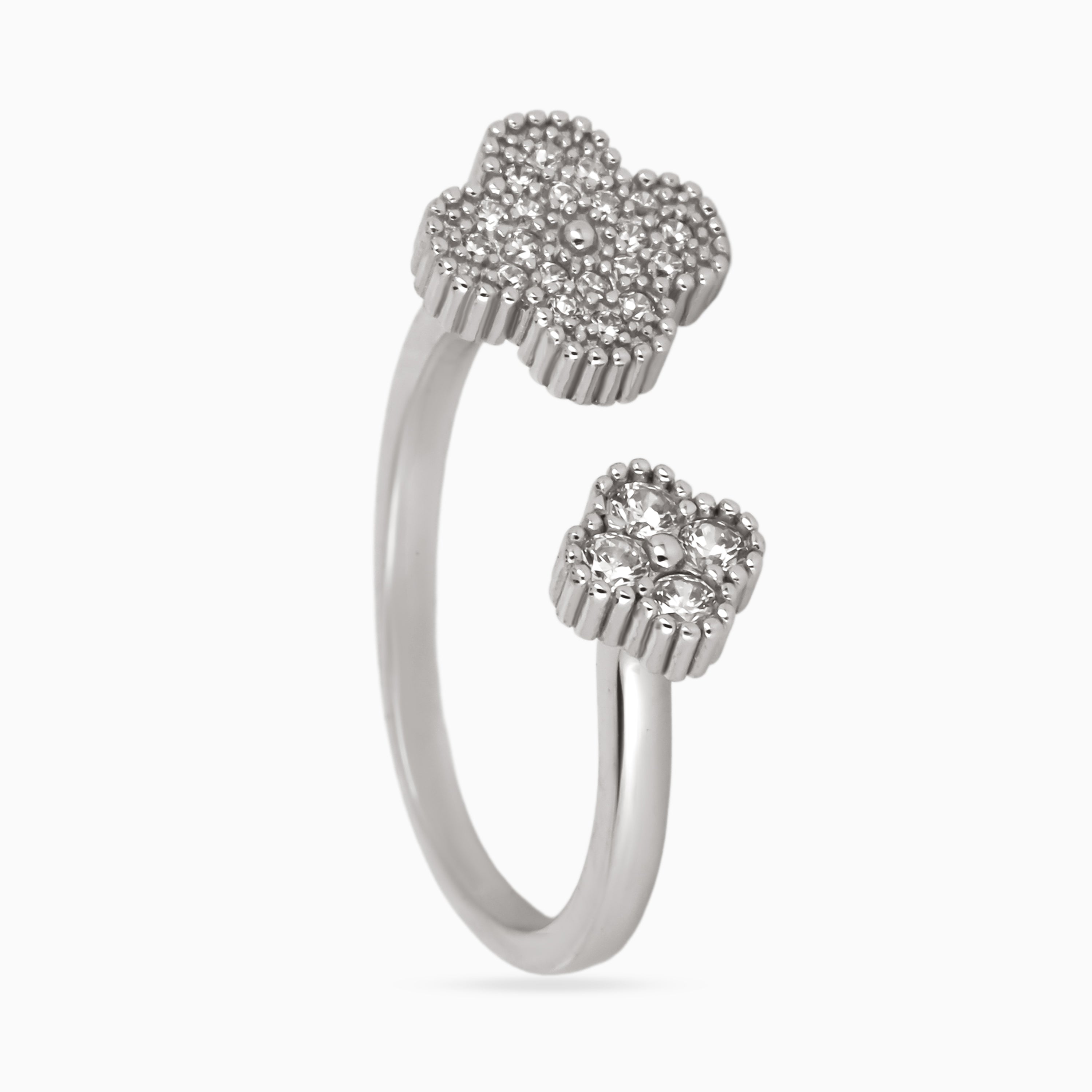 Twin Clover Pavé Ring