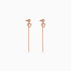Rose gold Pavé Heart Chain Drops