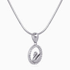 Swan Halo Pendant Set