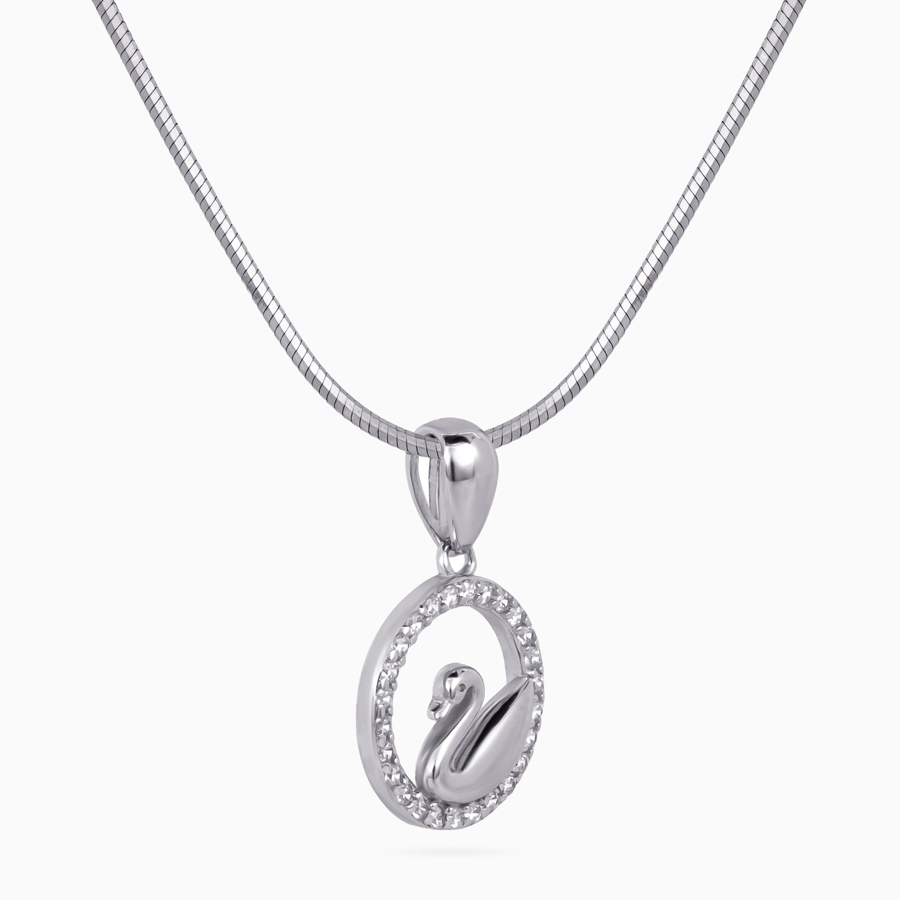 Swan Halo Pendant Set