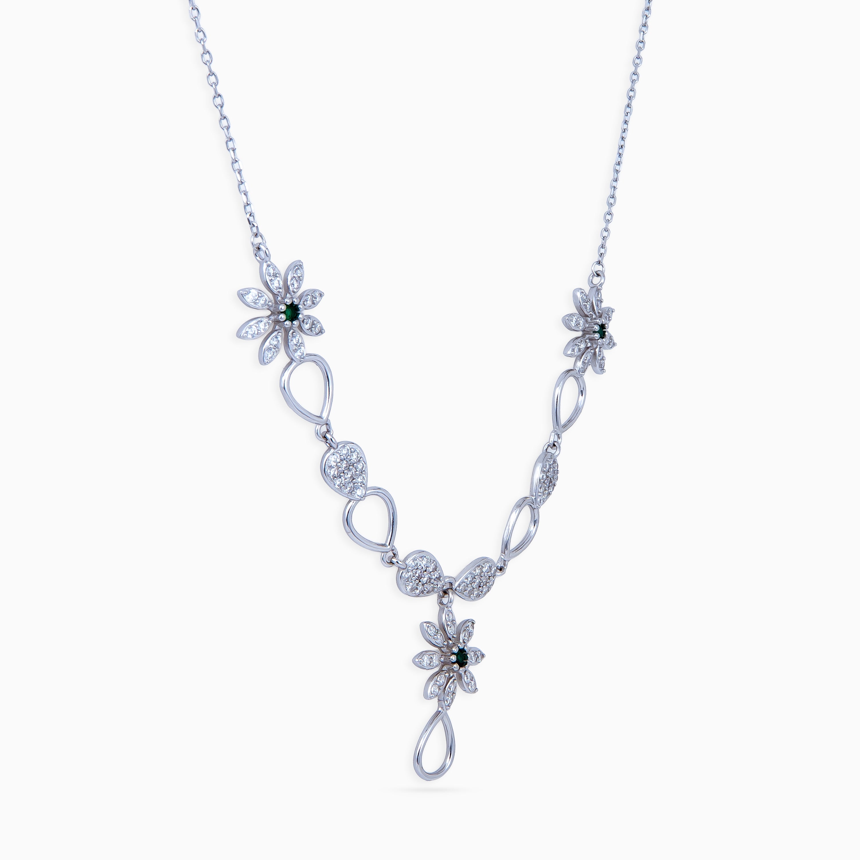 Meadow Bloom CZ Necklace Set