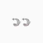 Silver Butterfly Gem Hoop Huggies