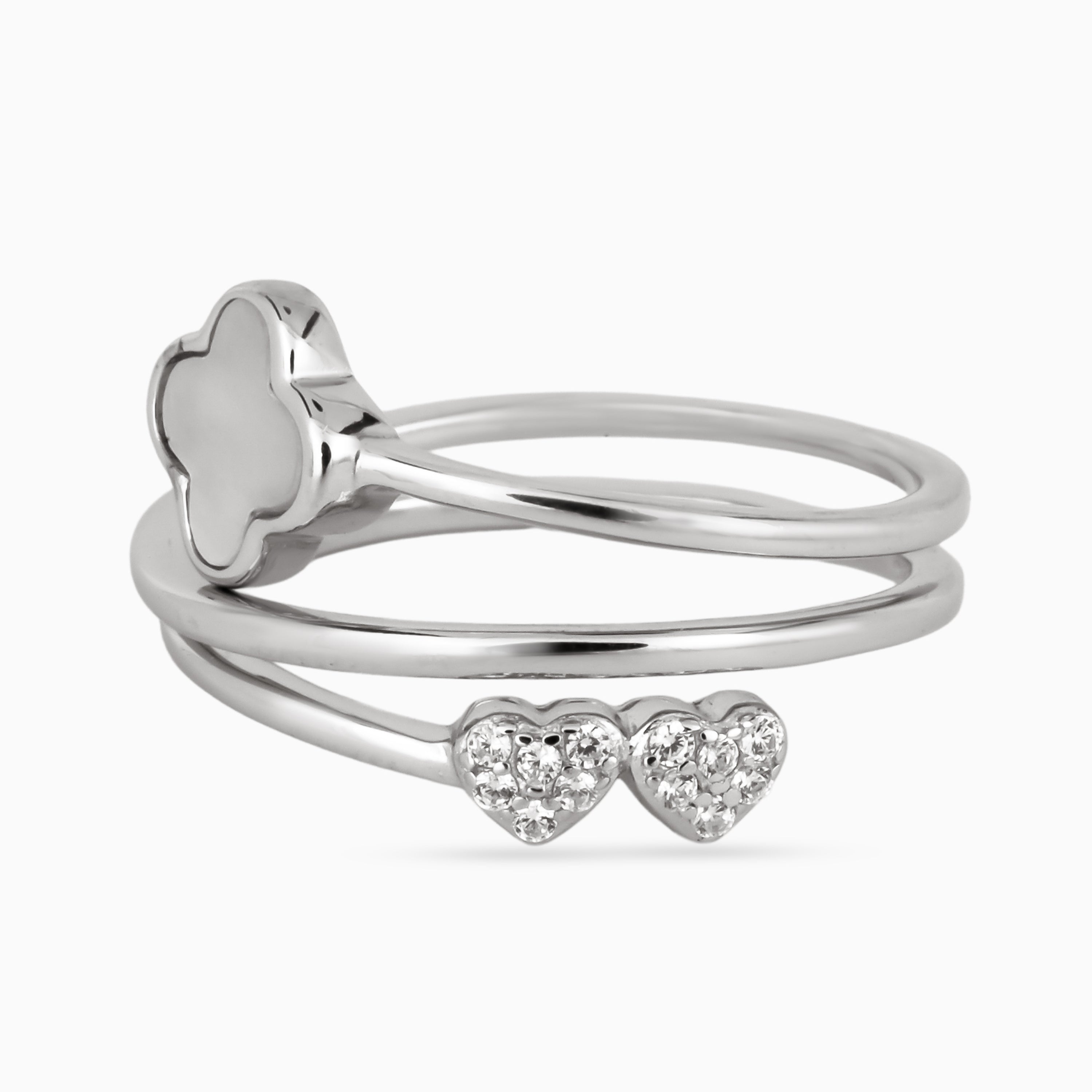 Lucky Clover & Hearts Ring
