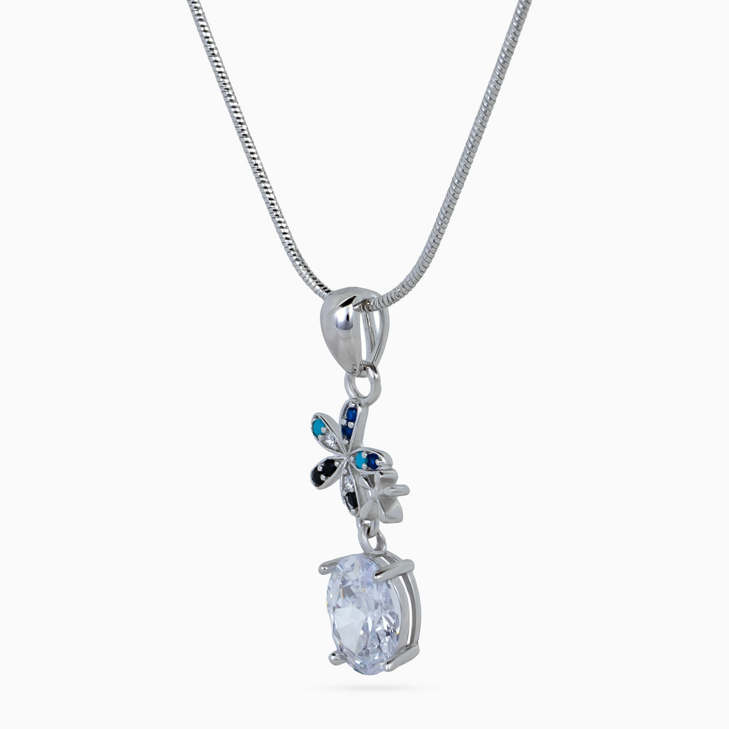 Azure Bloom Drop Necklace