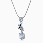 Azure Bloom Drop Necklace