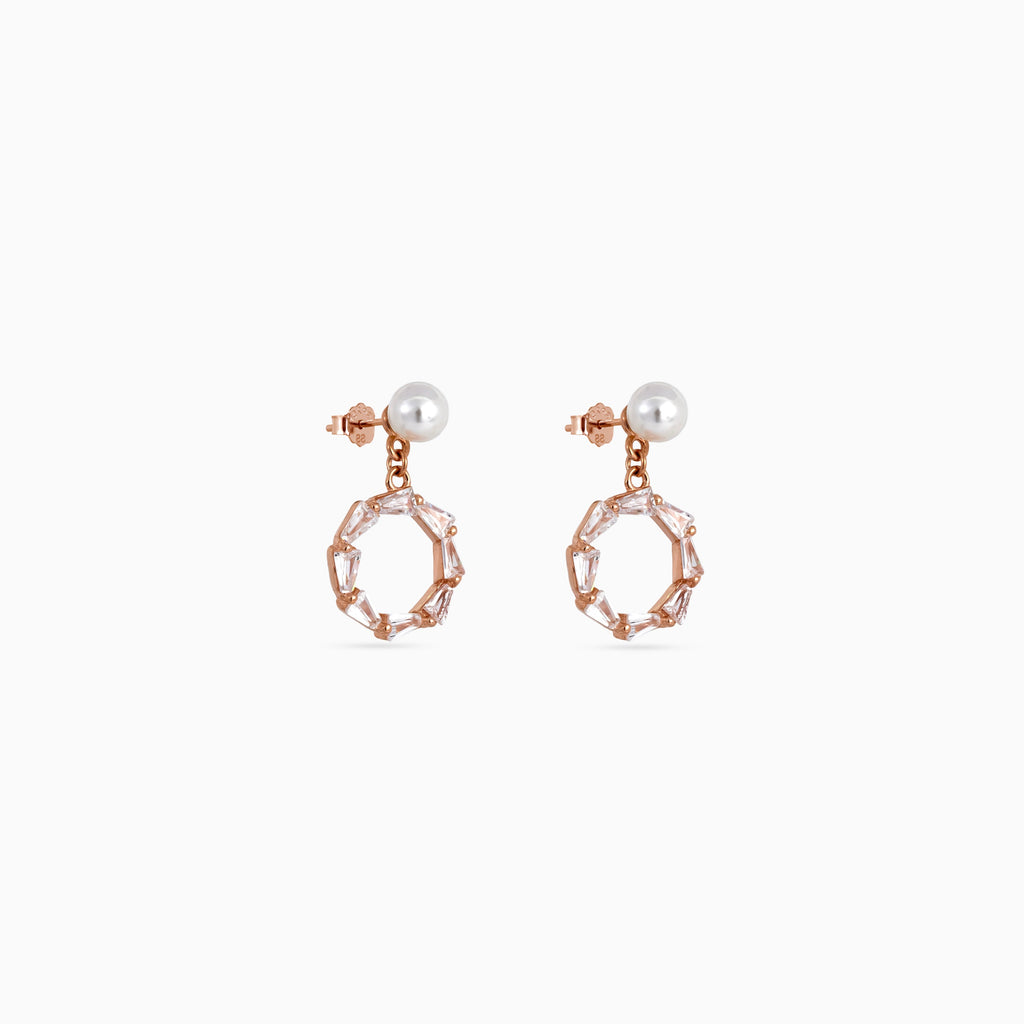 Pearl Octagon Drop Studs