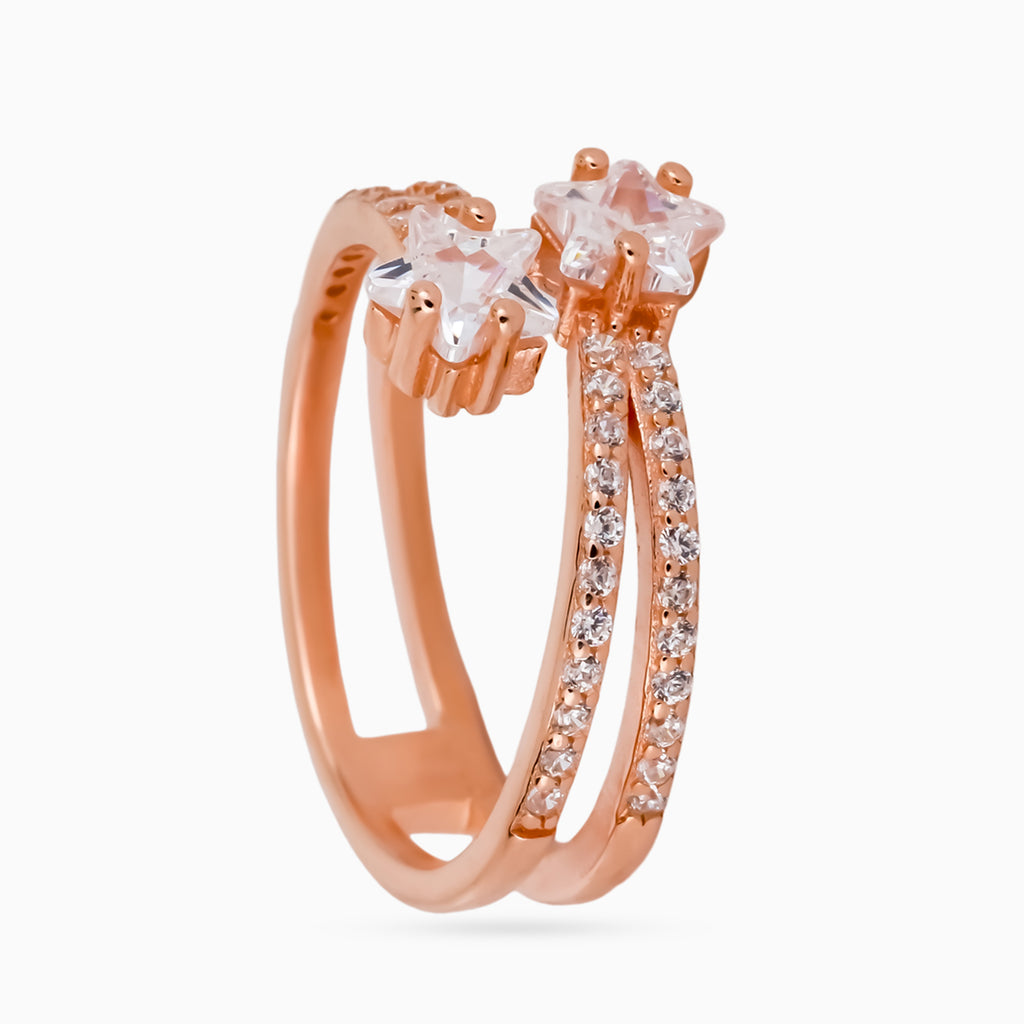 Twin Shooting Stars Ring
