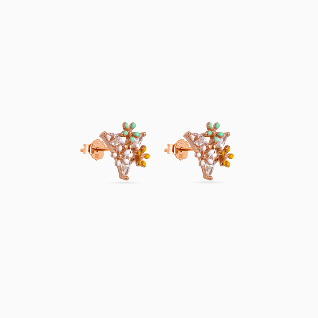 Rose gold Meadow Marquise Studs