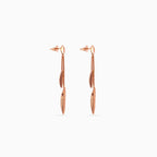 Rose gold Etched Leaf Linear Drops