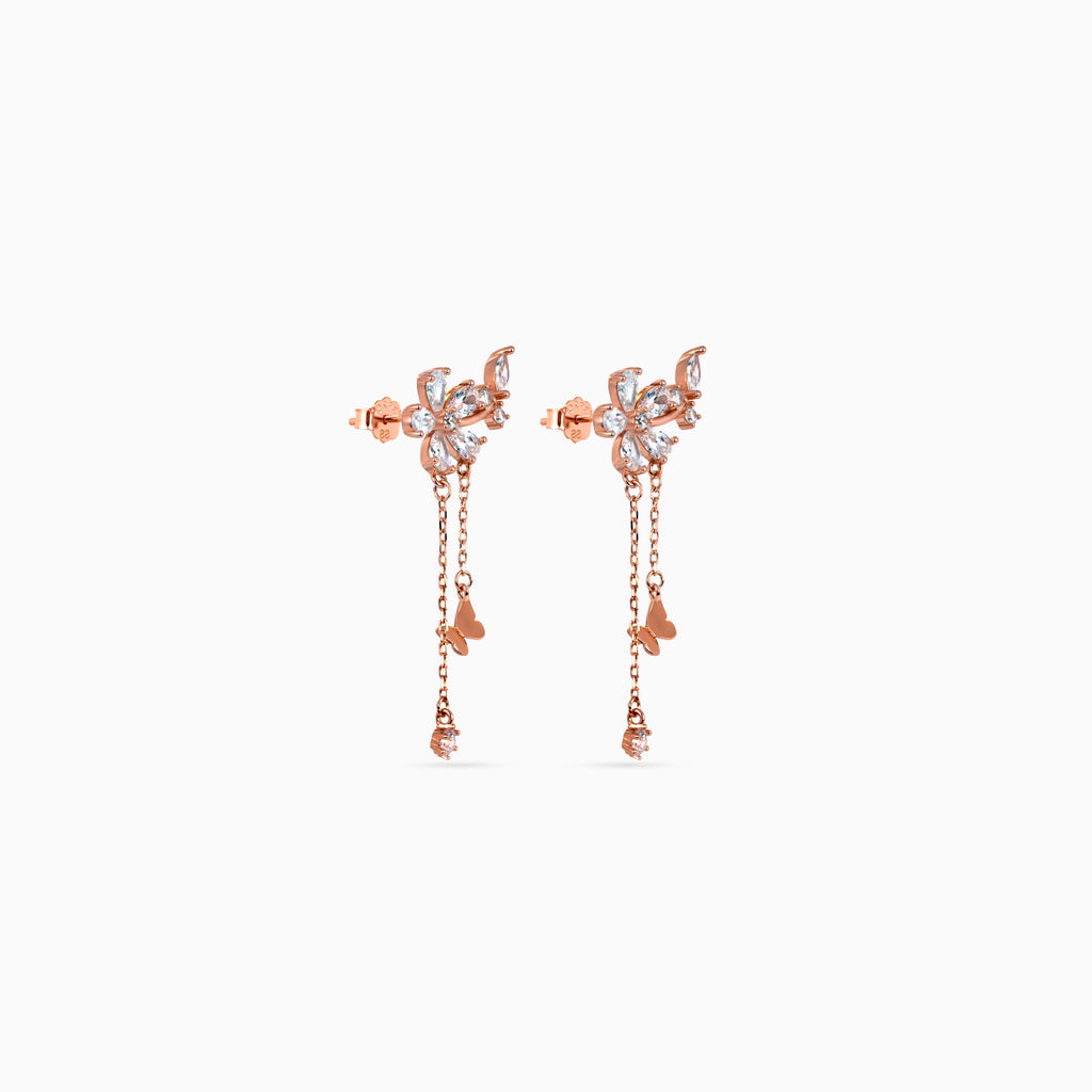 Rose gold Butterfly Bloom Chain Drops