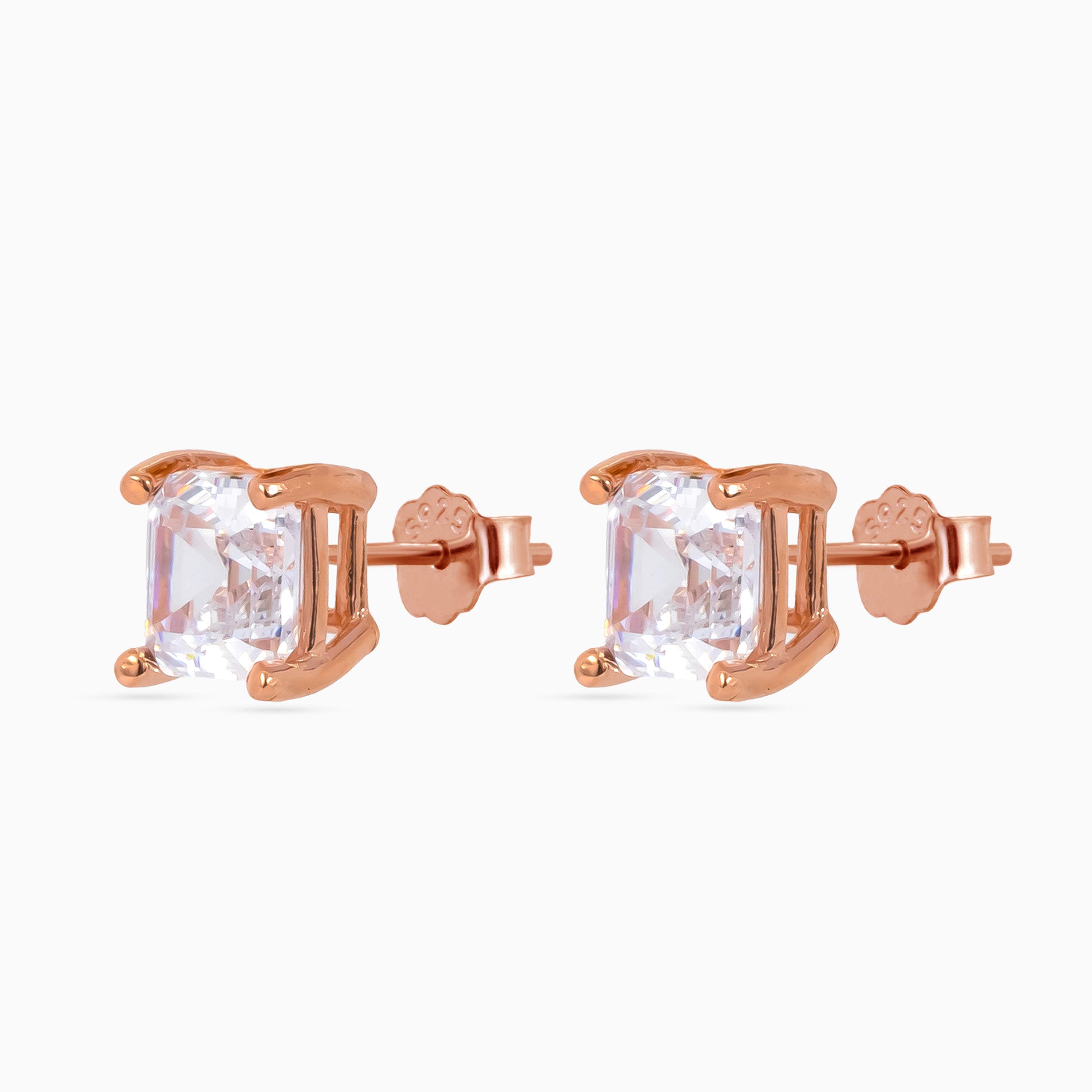 Rose Gold Asscher Glow Mini Solitaires