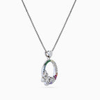 Rainbow Papillon Circle Necklace