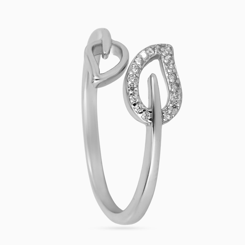 Twin Leaf Whisper Ring