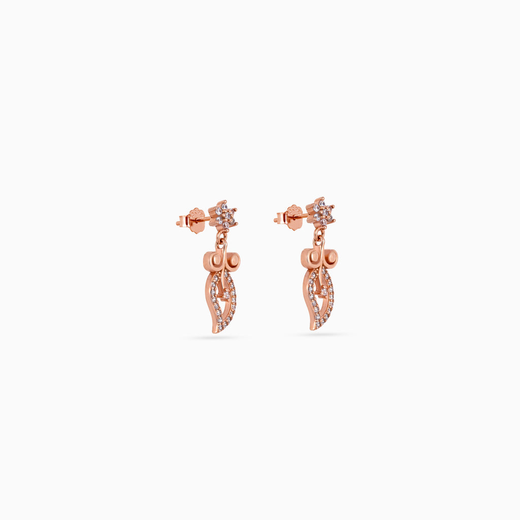 Rose Gold Floral Star Leaf Drops