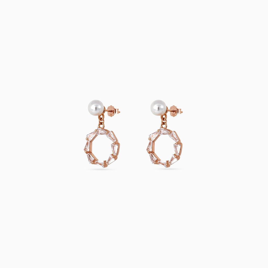 Pearl Octagon Drop Studs