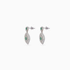 Silver Emerald Marquise Pavé Drops
