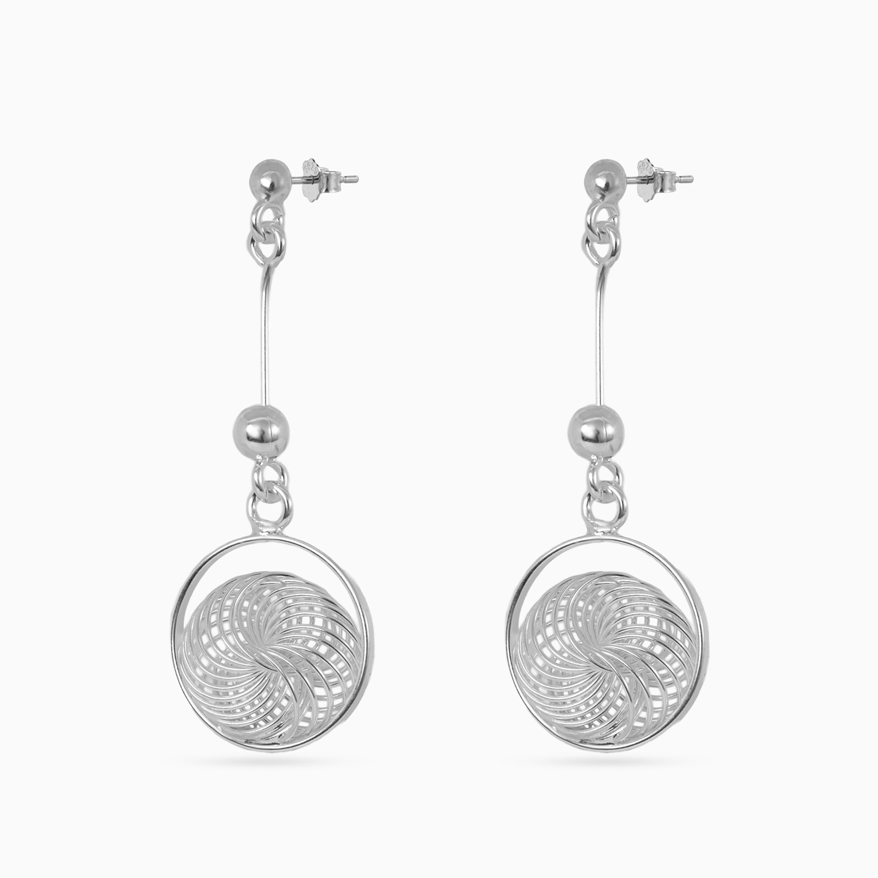 Silver Filigree Medallion Drops