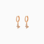 Rose Gold Butterfly Pavé Huggie Drops