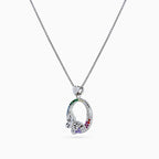 Rainbow Papillon Circle Necklace