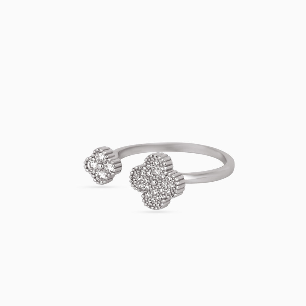 Twin Clover Pavé Ring