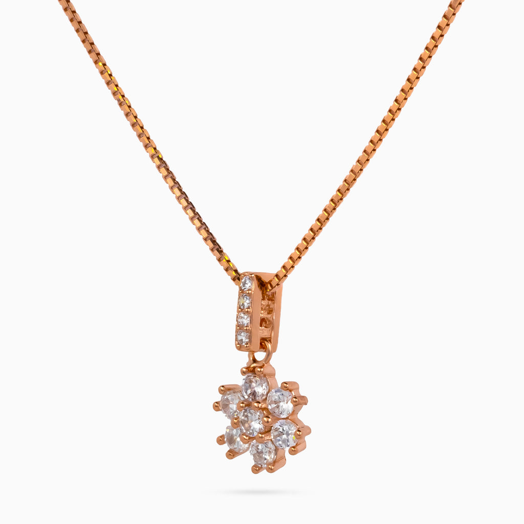 Rose Daisy Cluster Pendant Set
