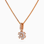 Rose Daisy Cluster Pendant Set