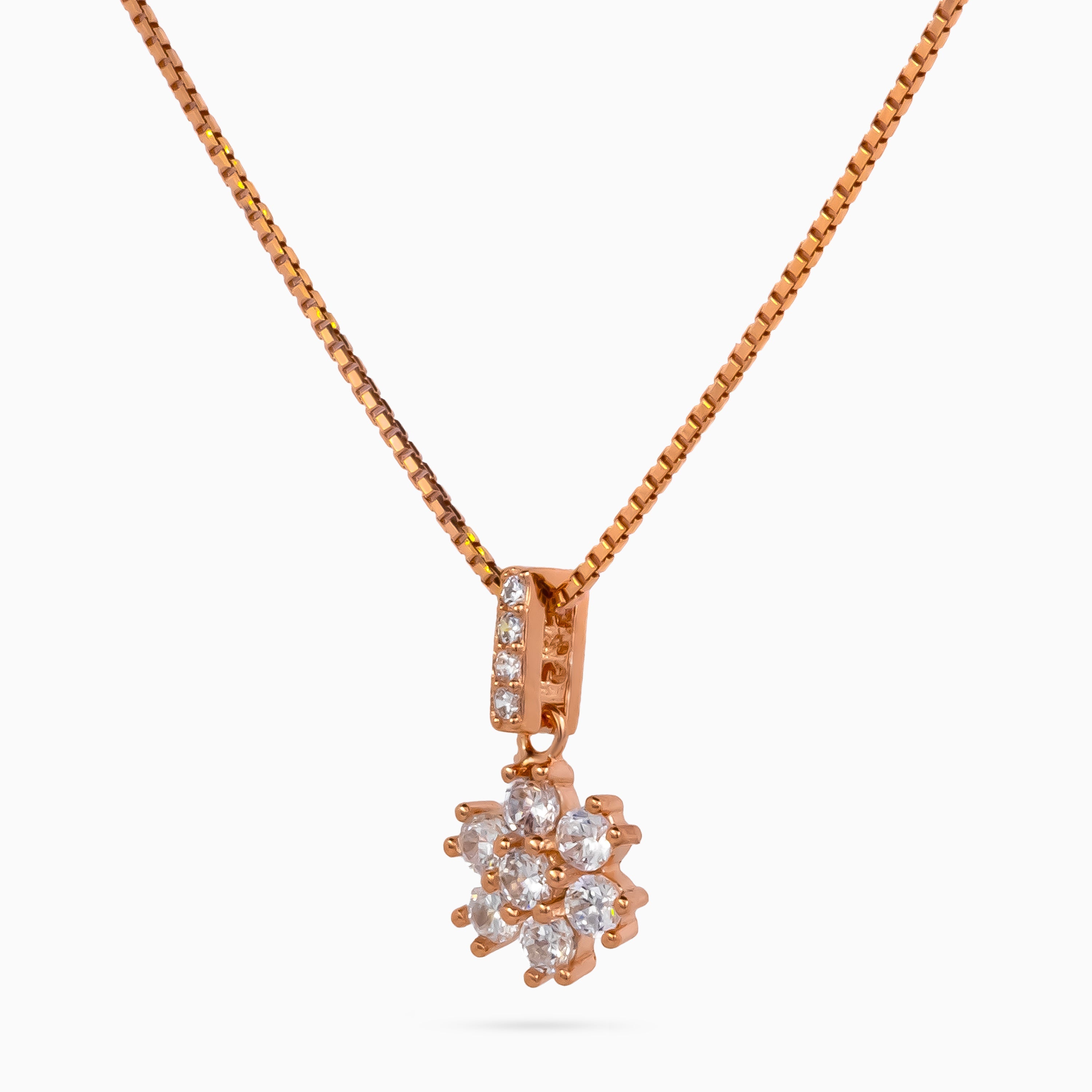 Rose Daisy Cluster Pendant Set