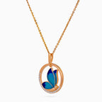 Blue Arc Papillon Pendant Set