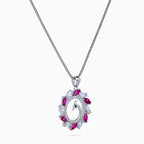 Peacock Ruby Wreath Pendant Set