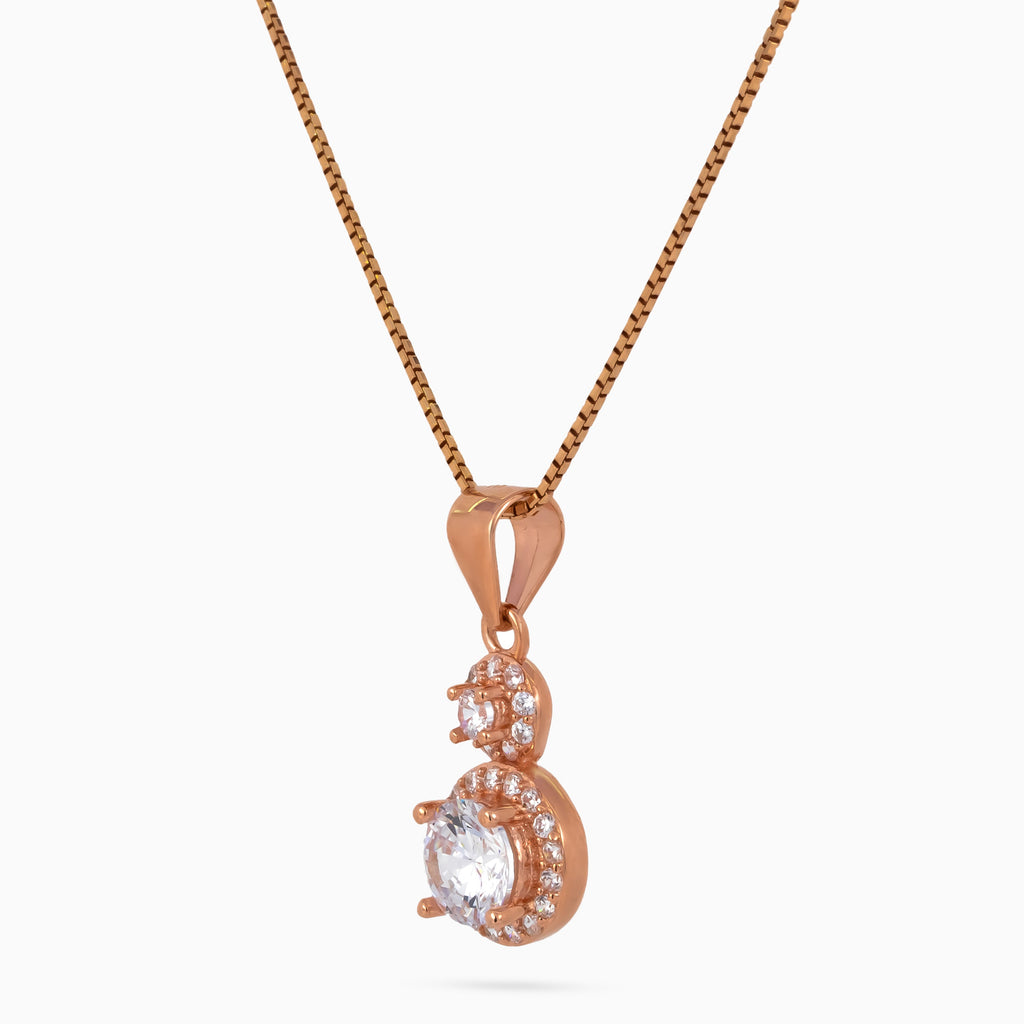 Double Halo Droplet Necklace