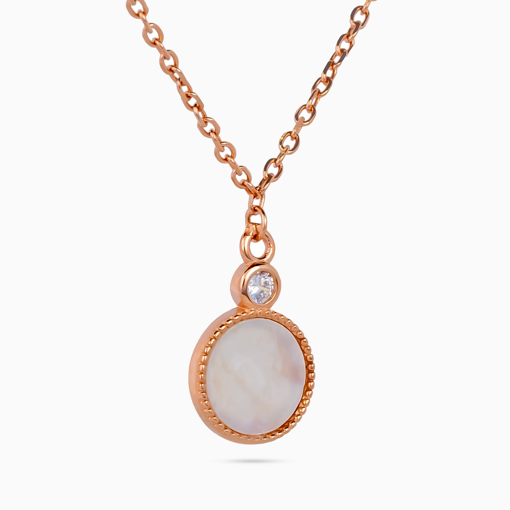 Rose Gold Celeste Drop Station Necklace