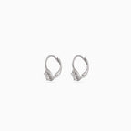 Silver Oval Halo Leverback Drops