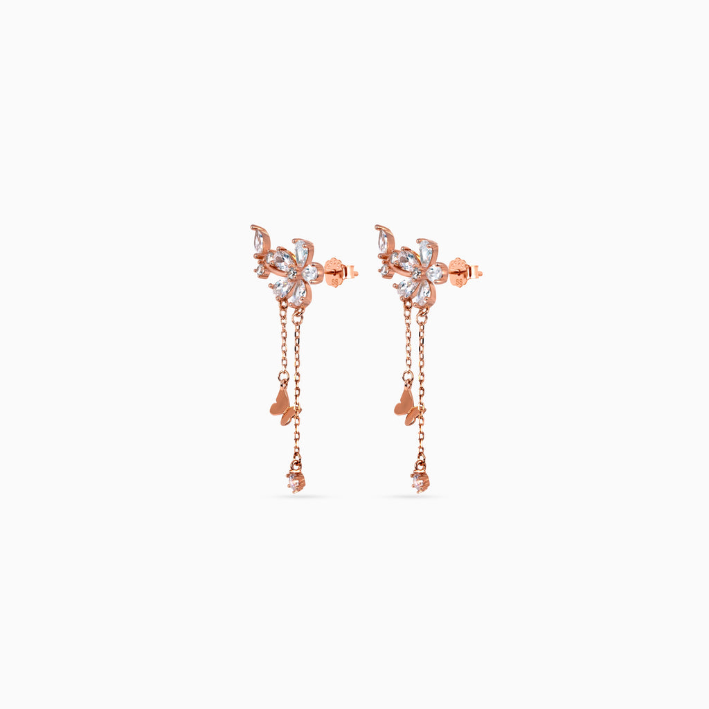 Rose gold Butterfly Bloom Chain Drops