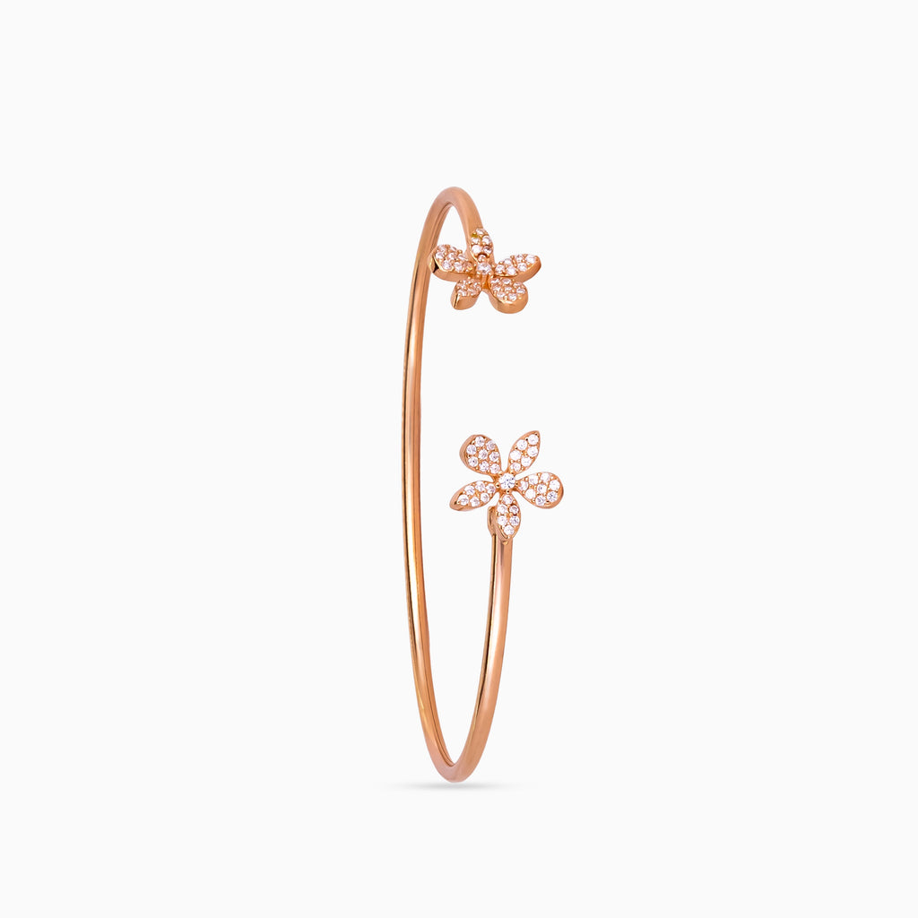 Twin Blossom Pavé Bangle