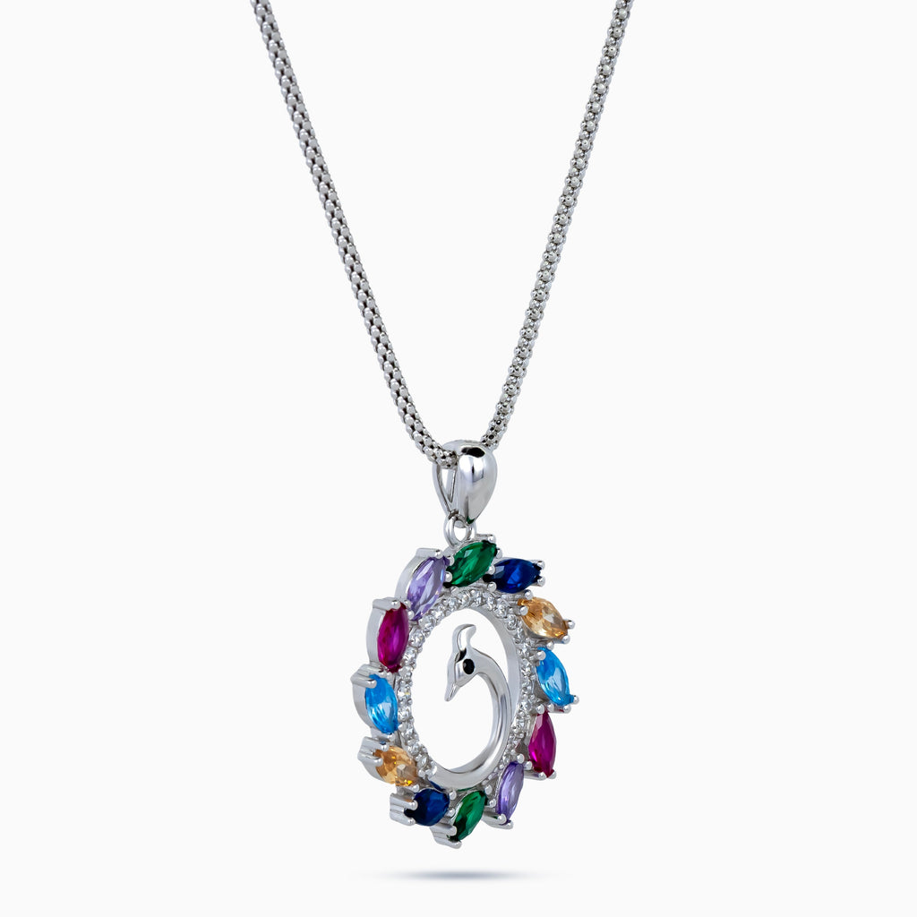 Peacock Radiance Wreath Pendant Set
