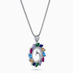 Peacock Radiance Wreath Pendant Set