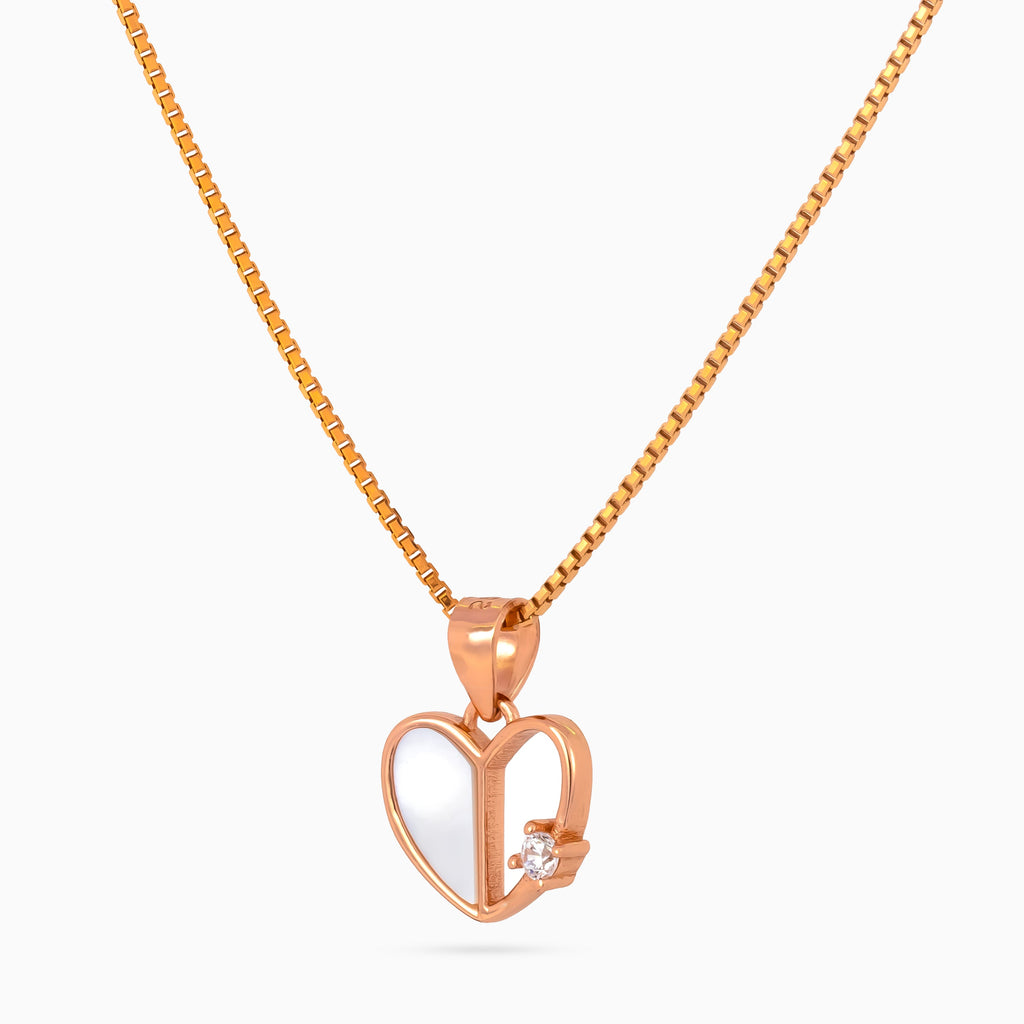 Petite Heartline Solitaire Necklace