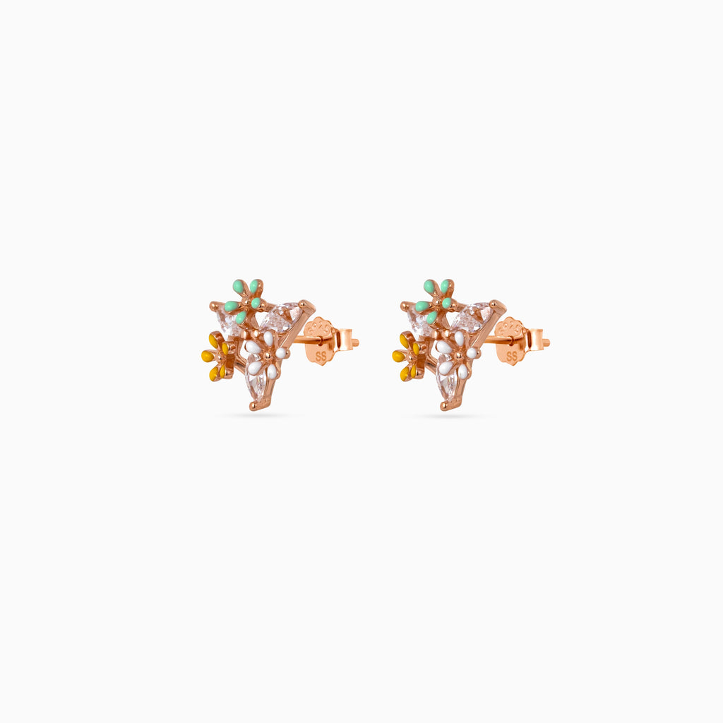 Blush Bloom Leaf Studs