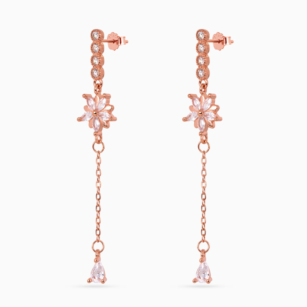 Rose gold Starburst Chain Drops