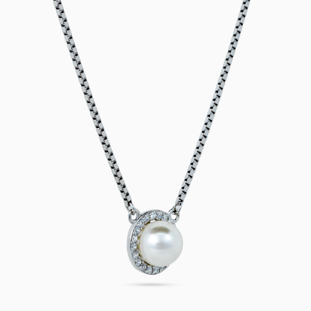 Pearl Halo Medallion Necklace