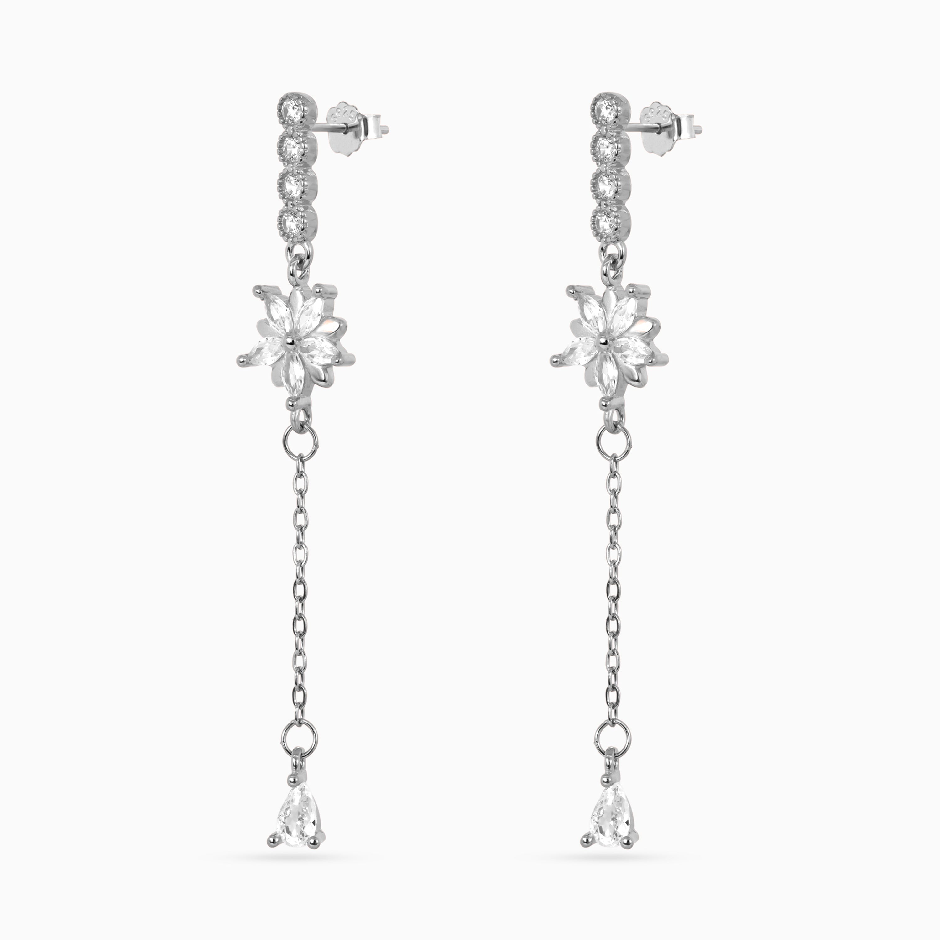 Silver Starburst Chain Drops