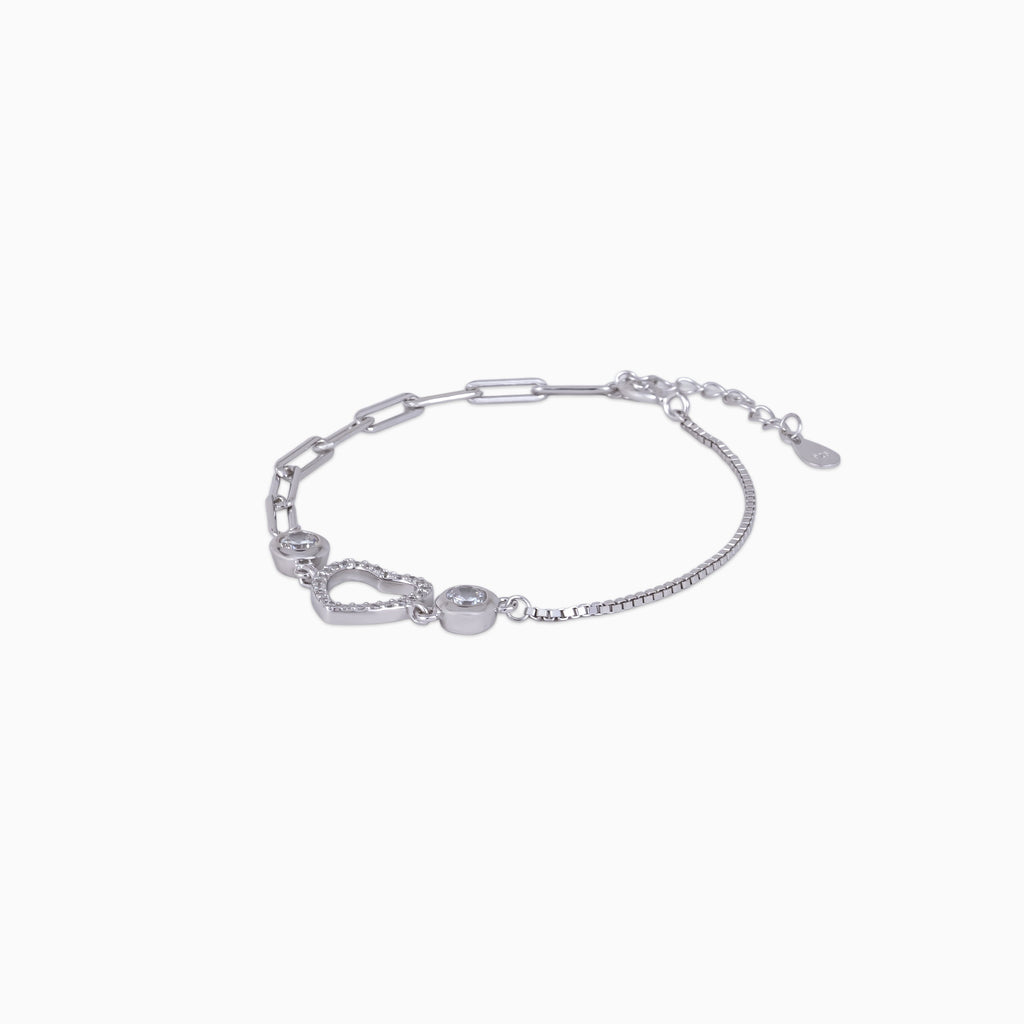 Heart Halo Link Bracelet