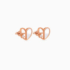 Rose gold Mother of Pearl Heart Studs