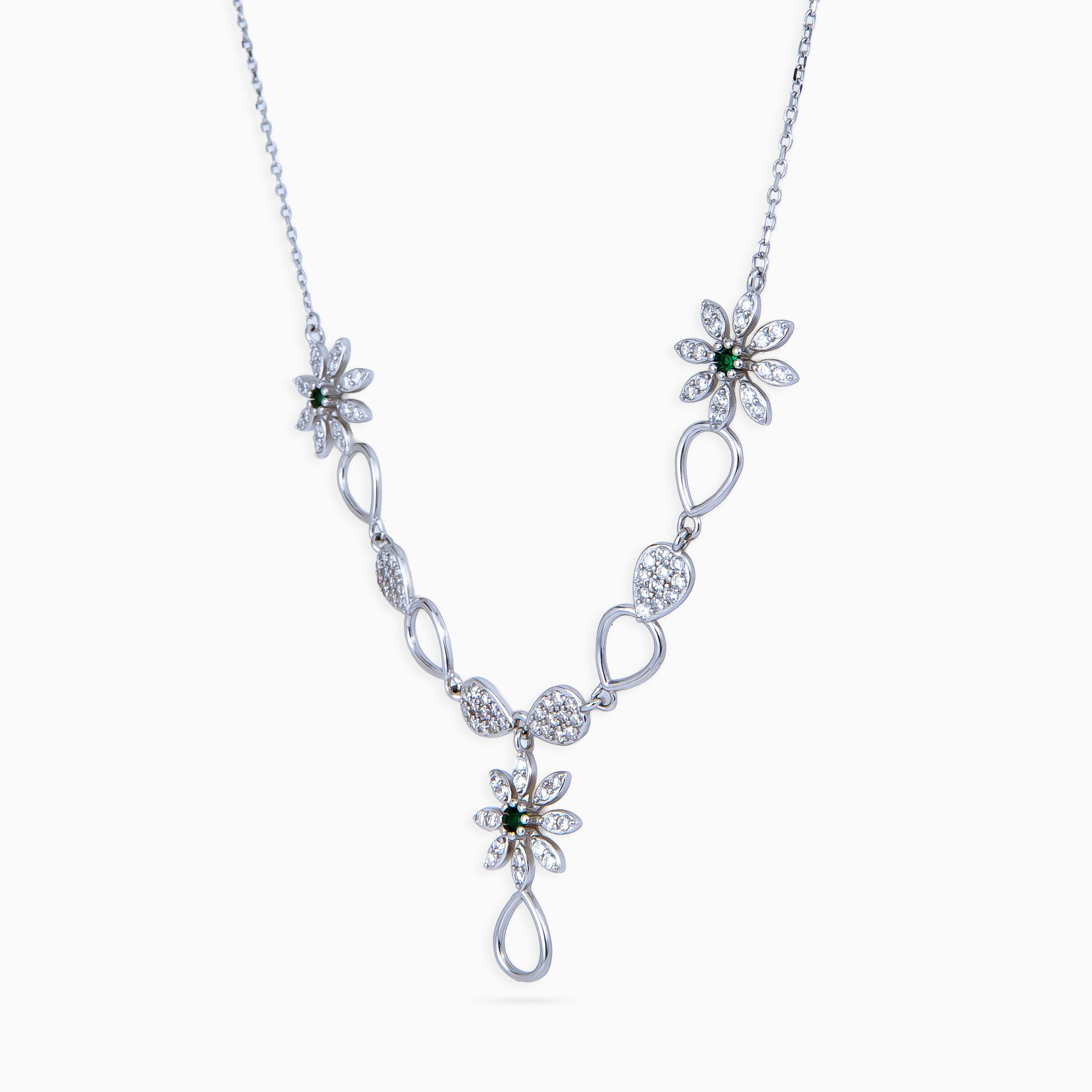 Meadow Bloom CZ Necklace Set