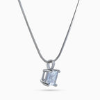 Silver Asscher Prism Necklace