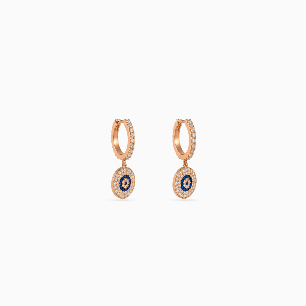 Evil Eye Pavé Huggie Drops