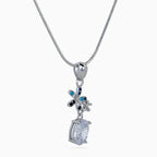 Azure Bloom Drop Necklace